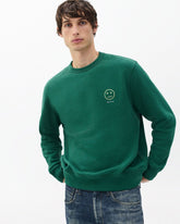 Sour Face Embroidered Sweatshirt - Pine Forest