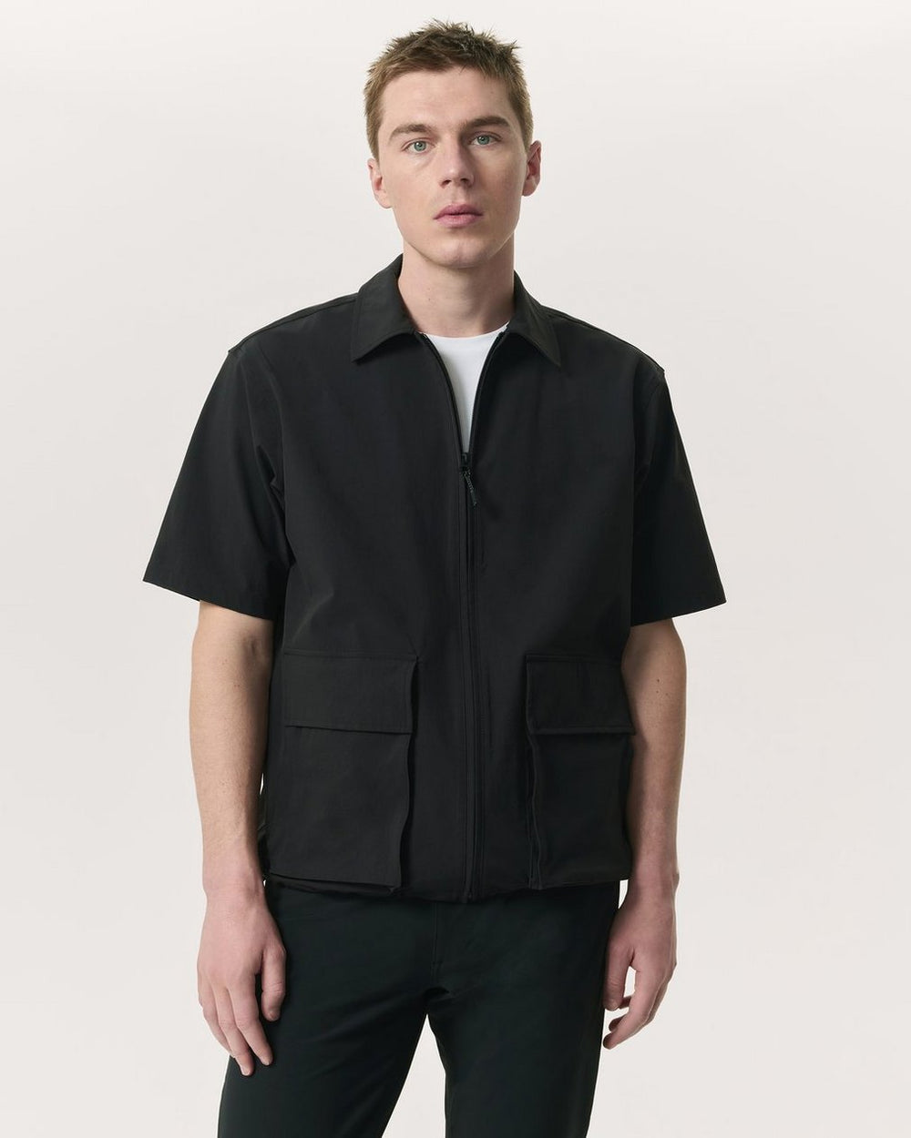 Breaker Relaxed Fit Utility Overshirt - Black