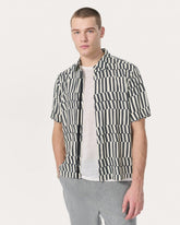Dalton Printed Shirt - Blue & White Joff Print