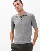 Downing Lightweight Cashmere Polo - Heather Grey
