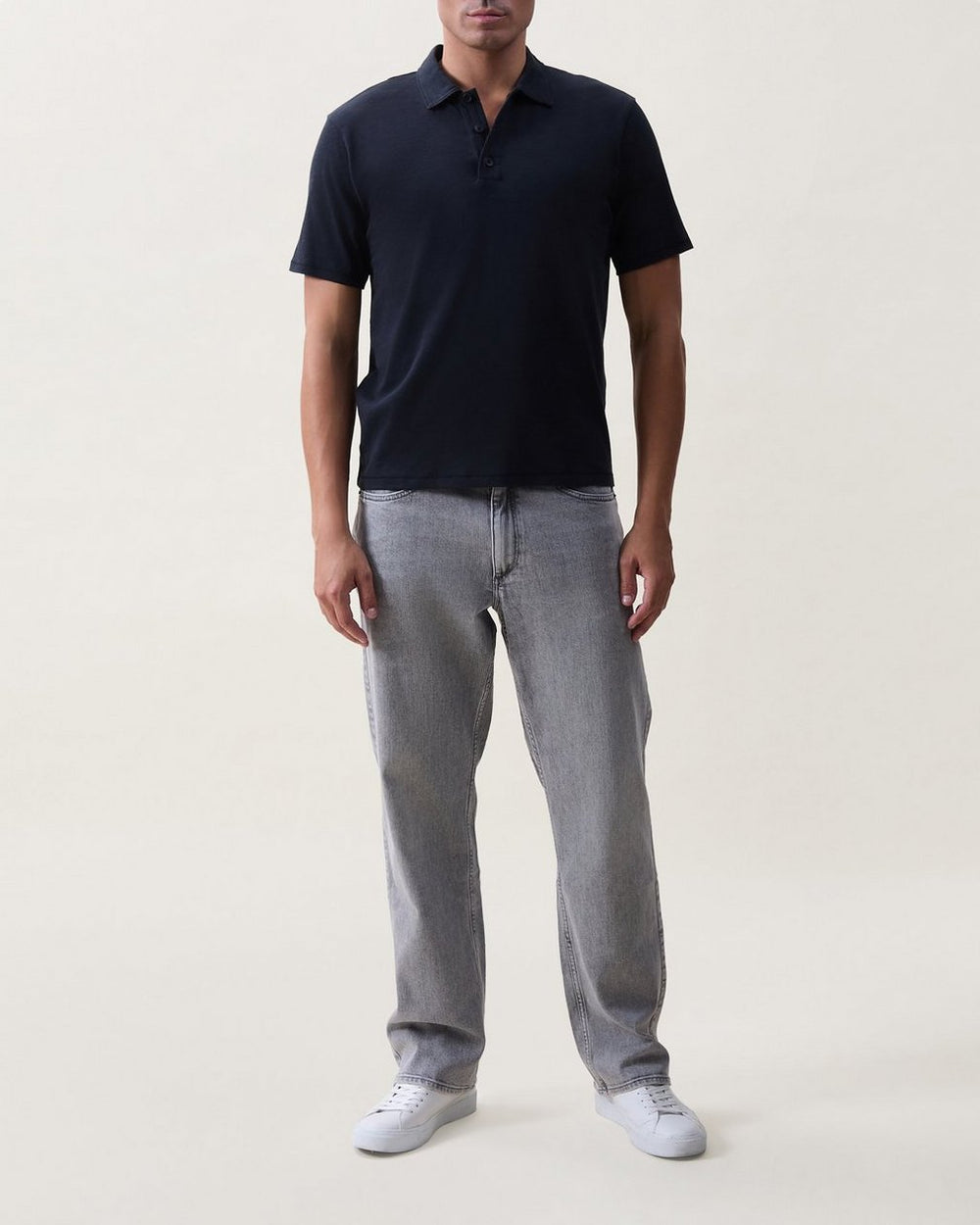 Classic Slub Cotton Polo - Black