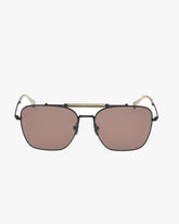 Ryan Square Aviator Sunglasses - Black Brown
