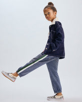 Mini Miramar Jogger Track Pants - Cosmos Green and White Stripe