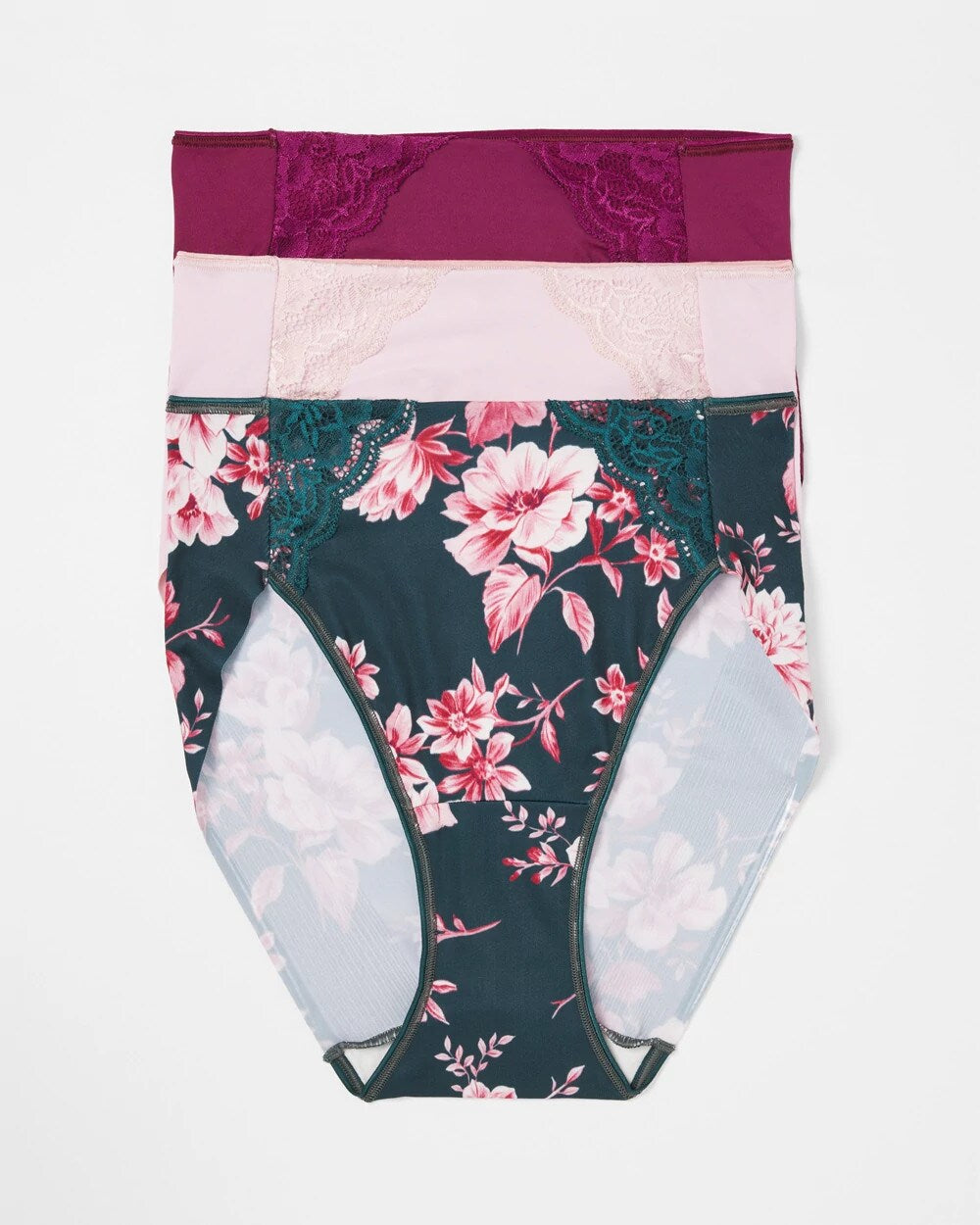 High-Leg Brief Panty with Lace 3 Pack - Soma