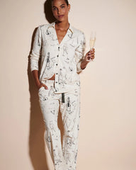 Long-Sleeve Notch Collar Pajama Top - Soma