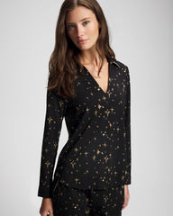 Long-Sleeve Notch Collar Pajama Top - Soma