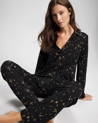 Long-Sleeve Notch Collar Pajama Top - Soma