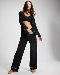 Long-Sleeve Notch Collar Pajama Top - Soma