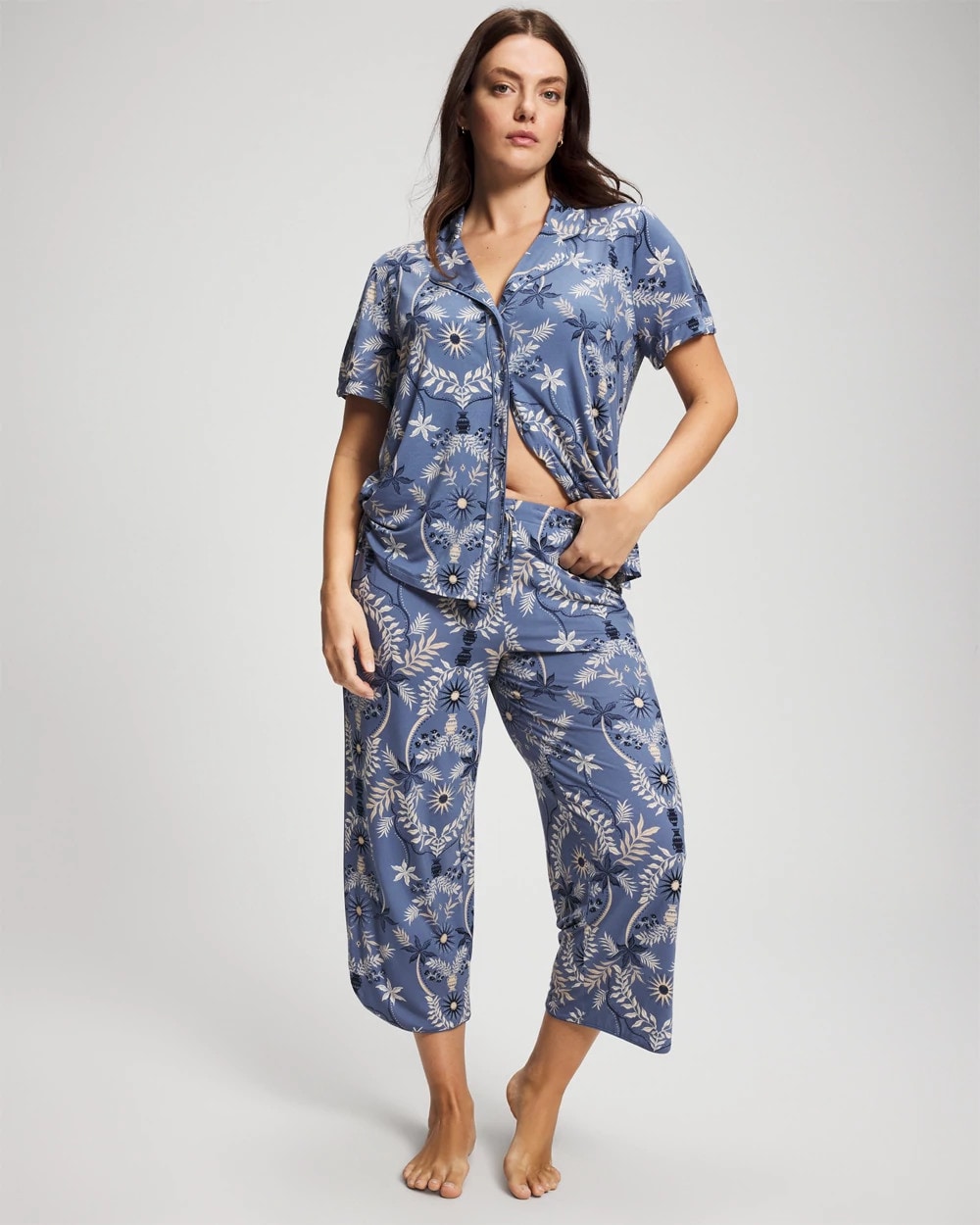 Piped Crop Pajama Pants - Soma