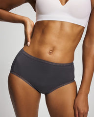 Cotton Brief Panty with Lace Trim - Soma