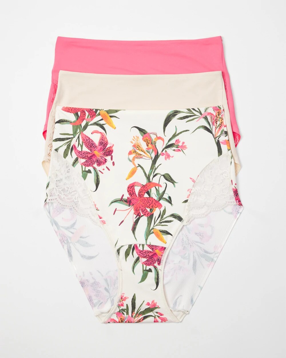 Tummy High-Waist Brief Panty with Lace 3 Pack - Soma