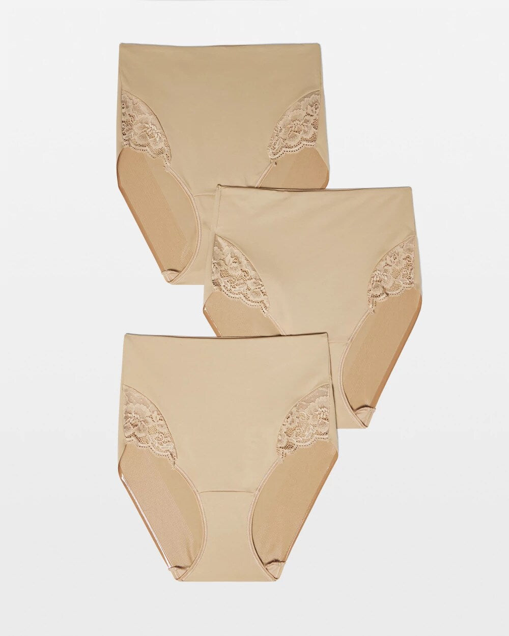 Tummy High-Waist Brief Panty with Lace 3 Pack - Soma