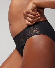 Cotton Blend Hipster Panty with Lace - Soma