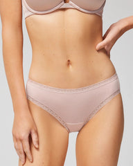 Cotton Hipster Panty with Lace Trim - Soma