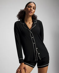 Long-Sleeve Notch Collar Pajama Top - Soma