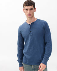 Classic Flame Henley - Worn Indigo