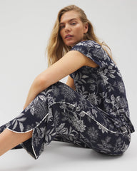 Piped Crop Pajama Pants - Soma