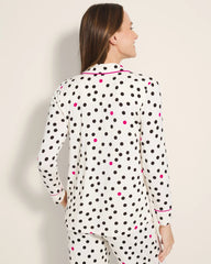 Long-Sleeve Printed Notch Collar Pajama Top - Soma