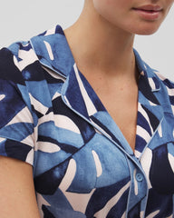 Piped Short Sleeve Notch Collar Pajama Top - Soma