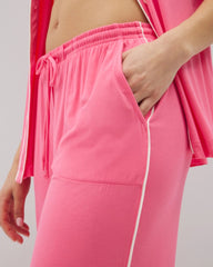 Solid Piped Crop Pajama Pant - Soma