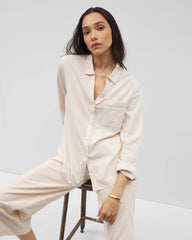 Beach Cotton Long Sleeve Button-Up - Soma