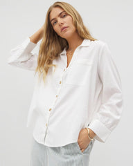 Beach Cotton Long Sleeve Button-Up - Soma