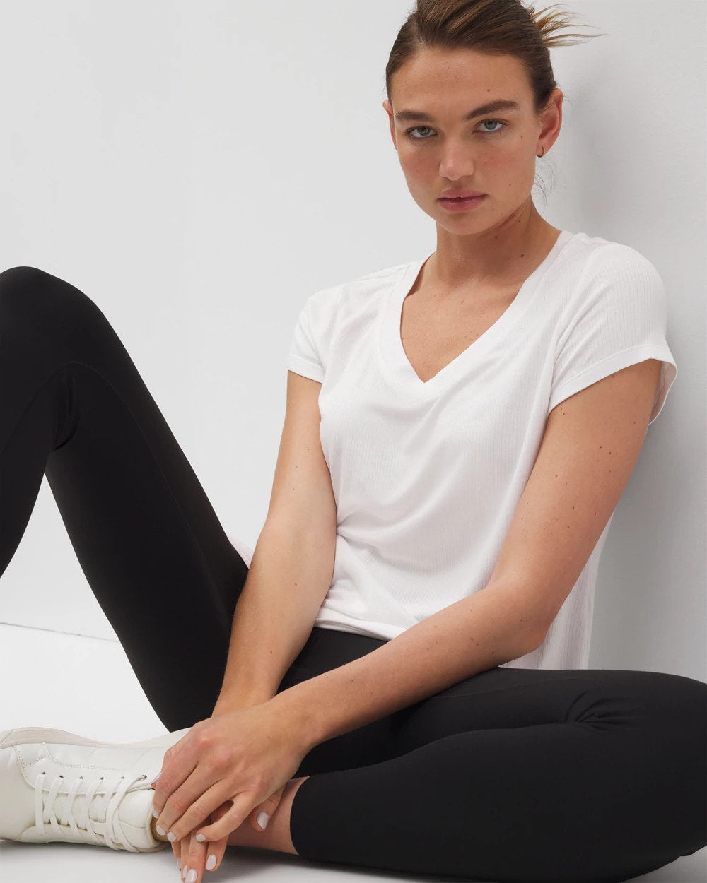 Rib Knit V-Neck Tee - Soma