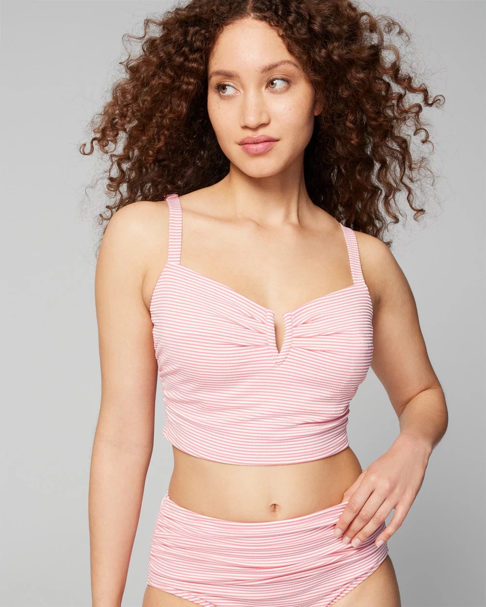 Seersucker V-Wire Cropped Bikini - Soma