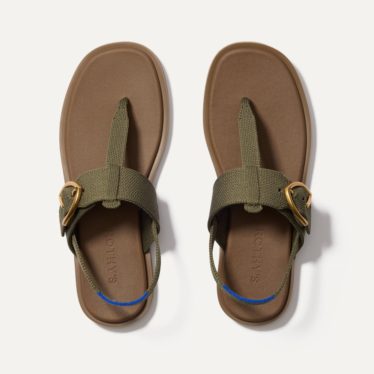 Rothys The T-Strap Sandal in Safari Green