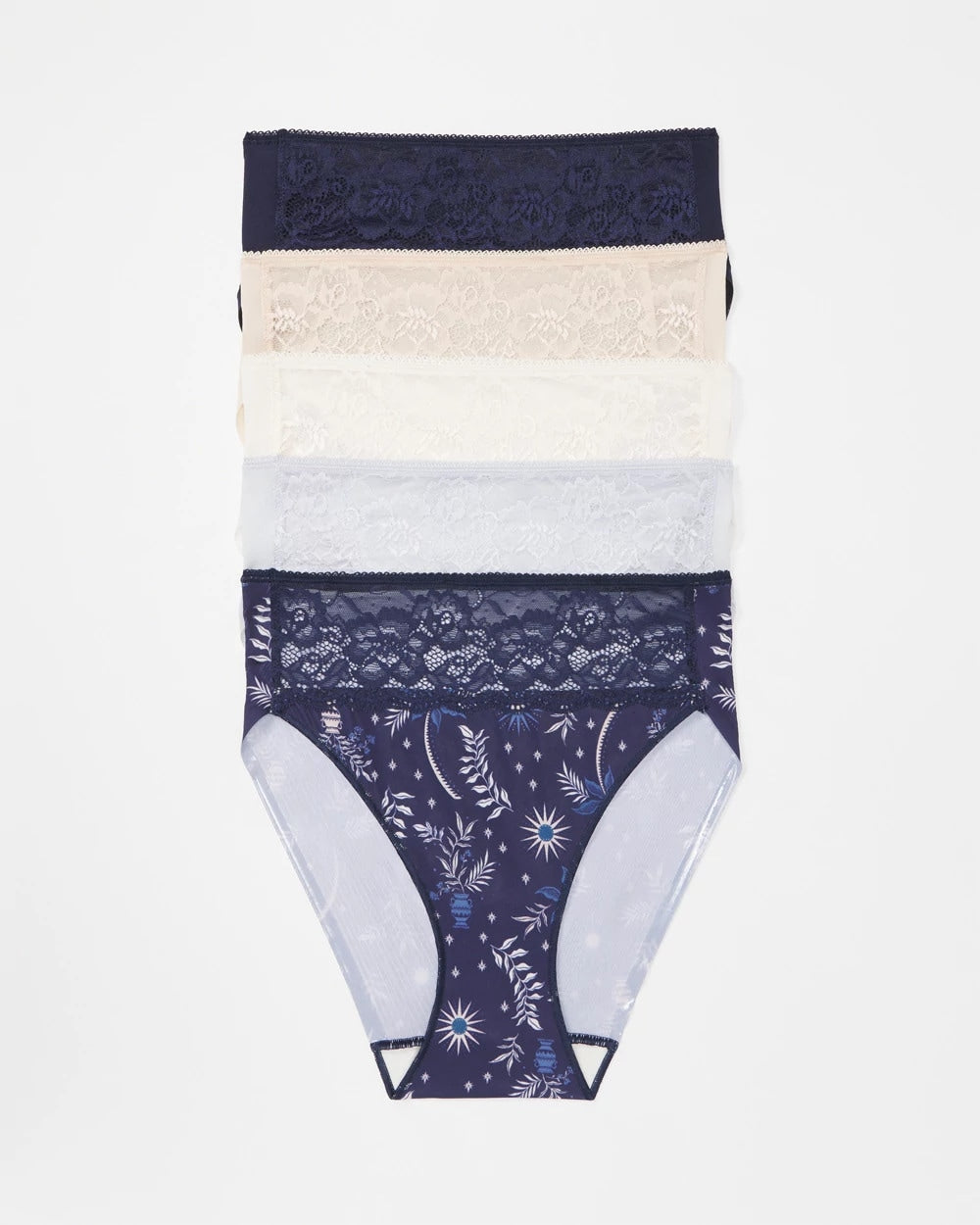 Edge High-Leg Brief Panty with Lace 5 Pack - Soma
