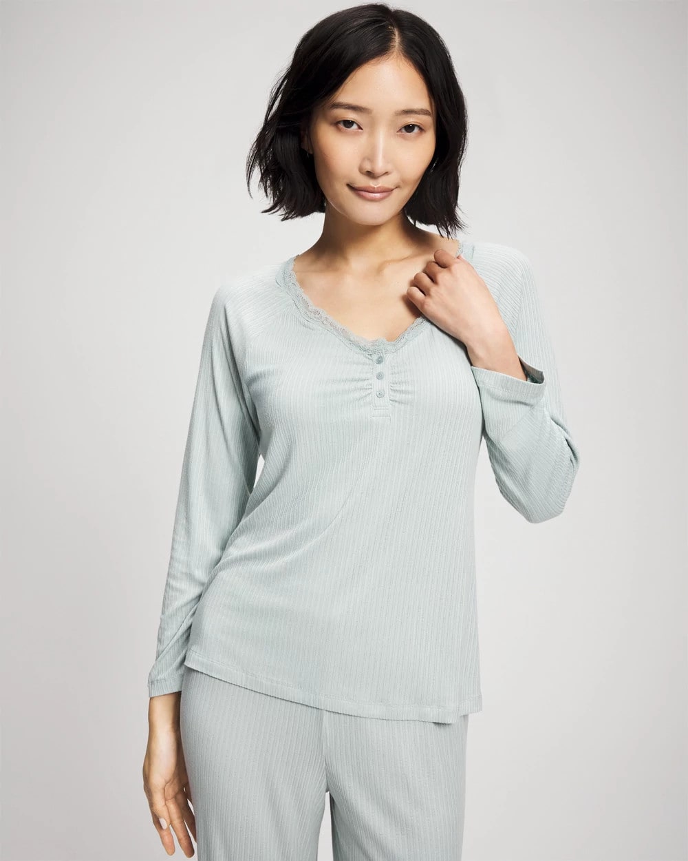 Pointelle Long Sleeve Pajama Top - Soma