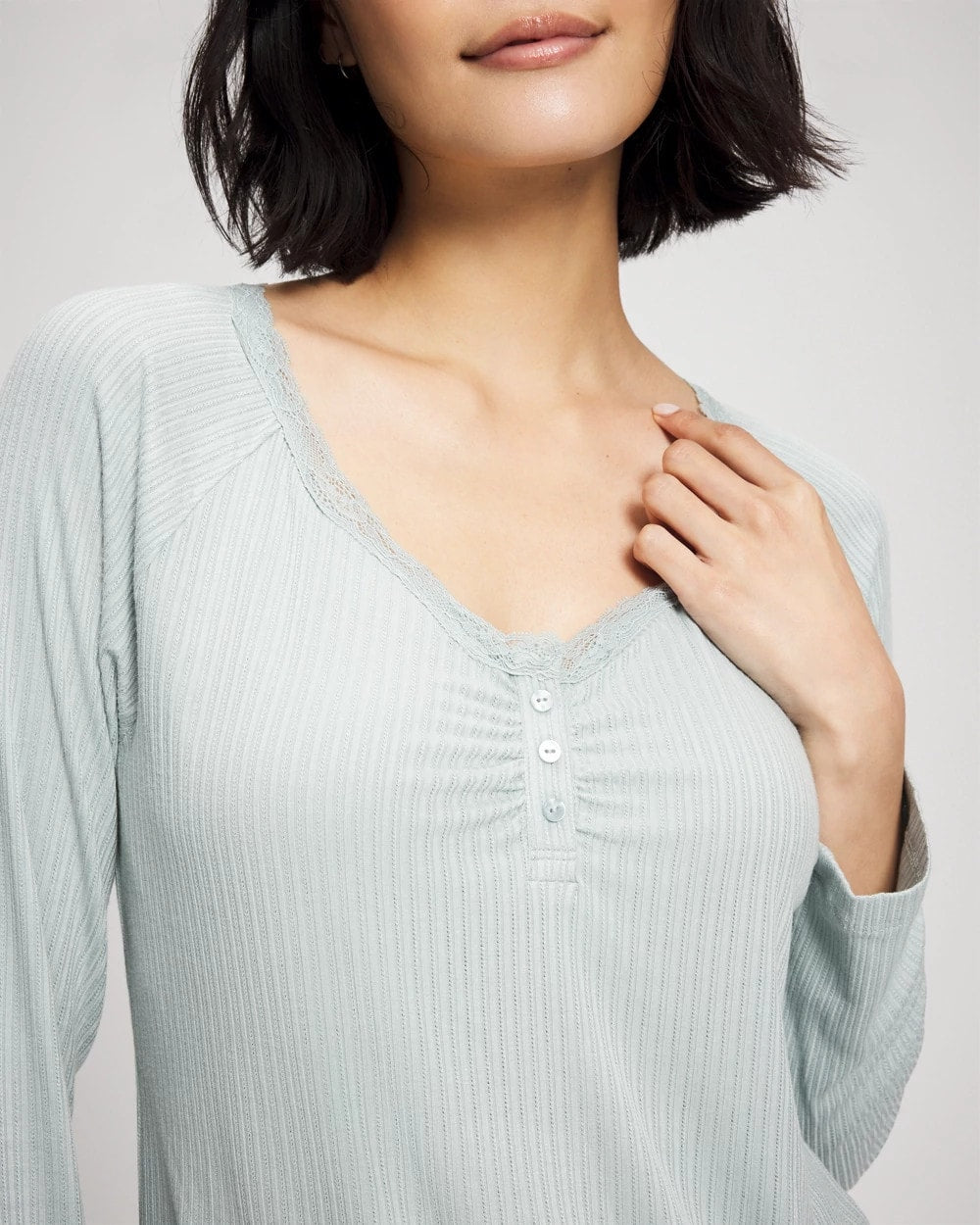 Pointelle Long Sleeve Pajama Top - Soma