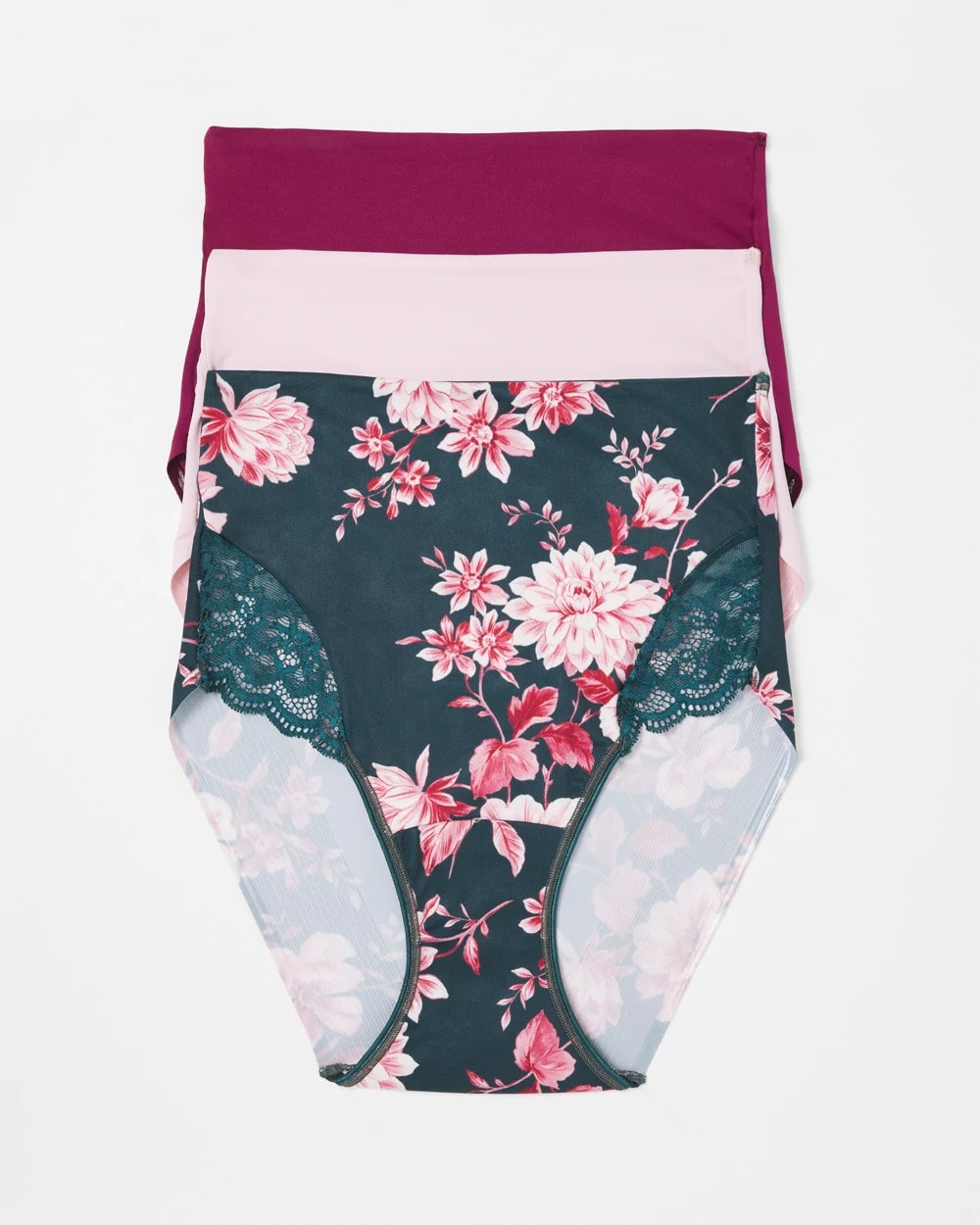 Tummy High-Waist Brief Panty with Lace 3 Pack - Soma