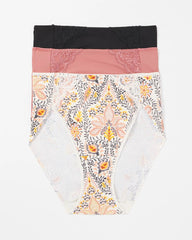 High-Leg Brief Panty with Lace 3 Pack - Soma