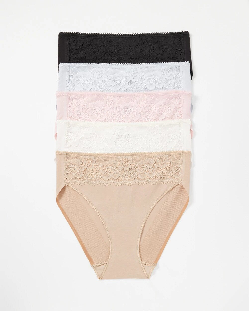 Cotton Blend High-Leg Panty with Lace 5 Pack - Soma