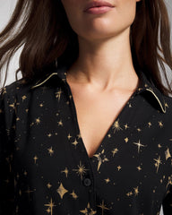 Long-Sleeve Notch Collar Pajama Top - Soma