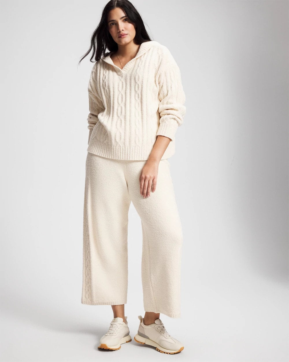 Cable Knit Plush Hoodie - Soma