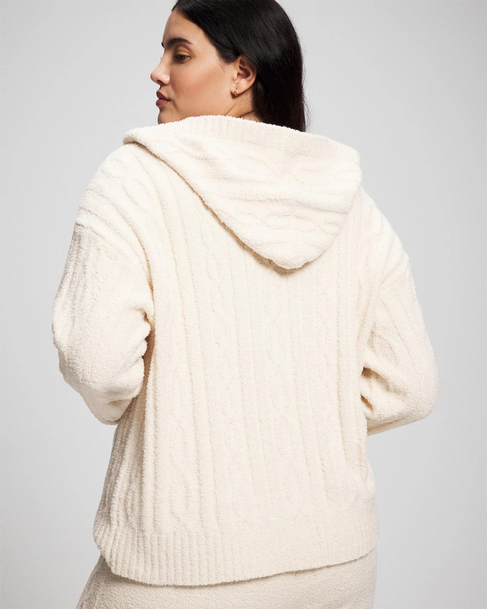 Cable Knit Plush Hoodie - Soma