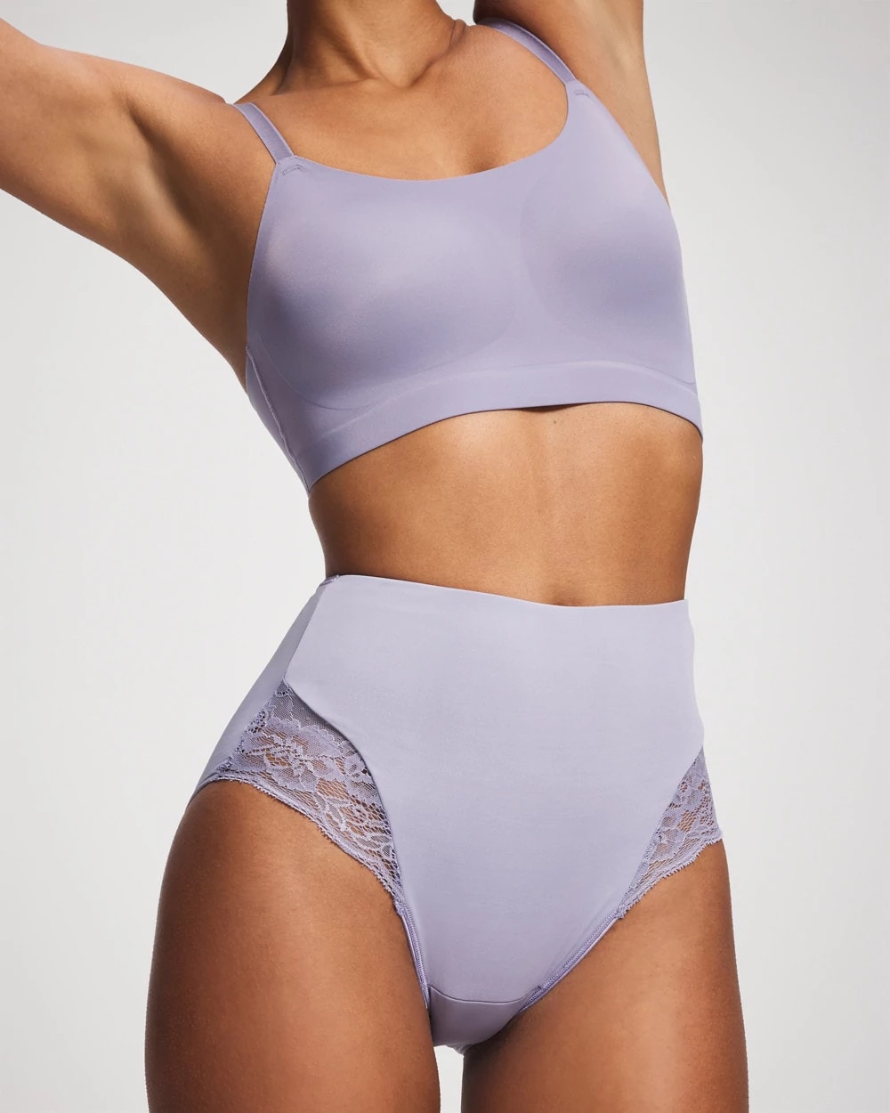 Tummy High-Waist Brief Panty with Lace - Soma