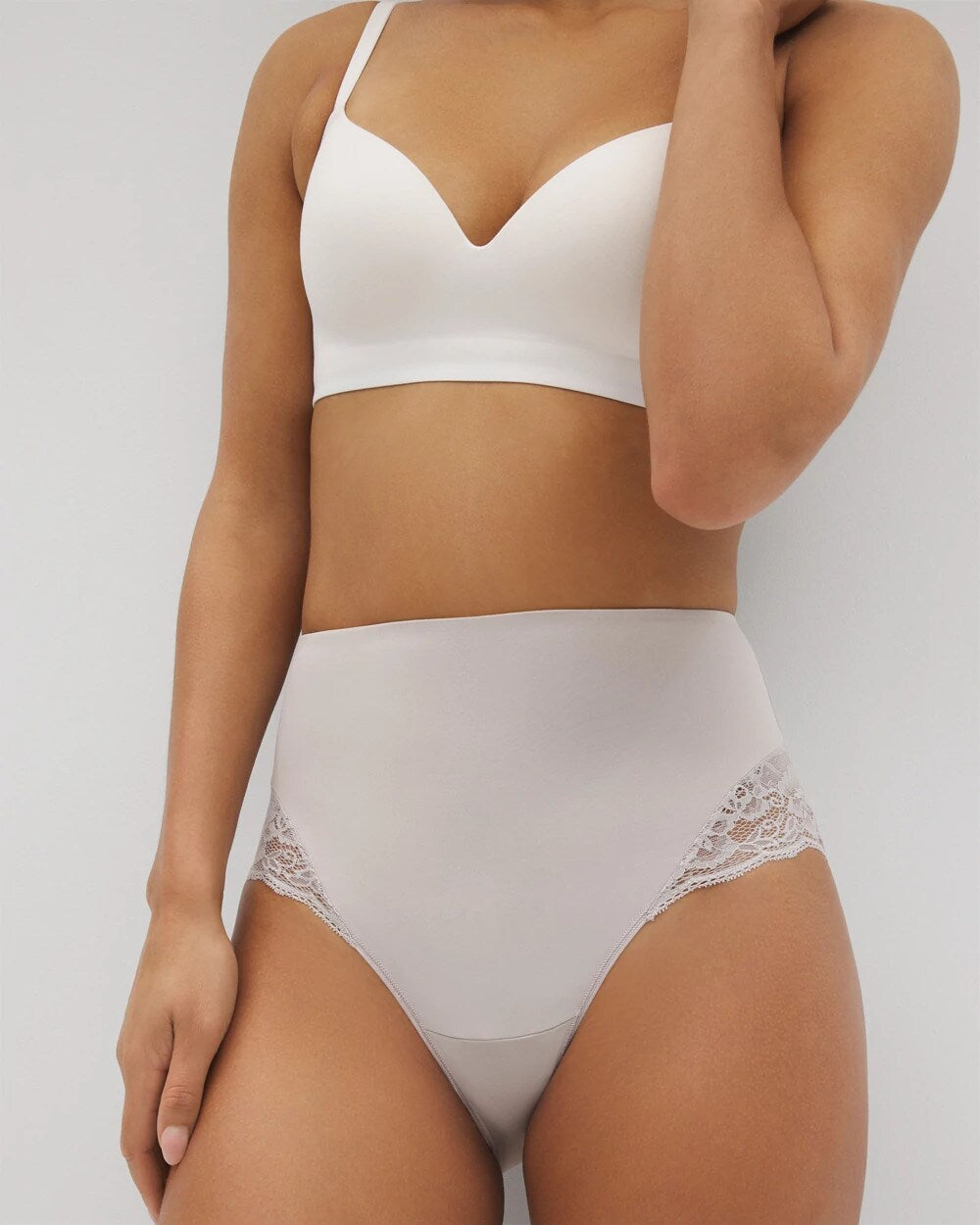 Tummy High-Waist Brief Panty with Lace - Soma