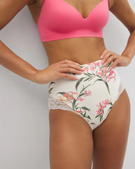 Tummy High-Waist Brief Panty with Lace - Soma