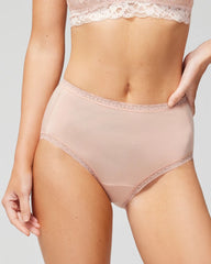Cotton Brief Panty with Lace Trim - Soma
