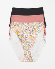 Tummy High-Waist Brief Panty with Lace 3 Pack - Soma