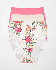 Tummy High-Waist Brief Panty with Lace 3 Pack - Soma