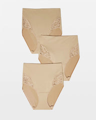 Tummy High-Waist Brief Panty with Lace 3 Pack - Soma