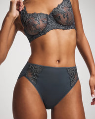 High-Leg Brief Panty with Sensuous Lace - Soma