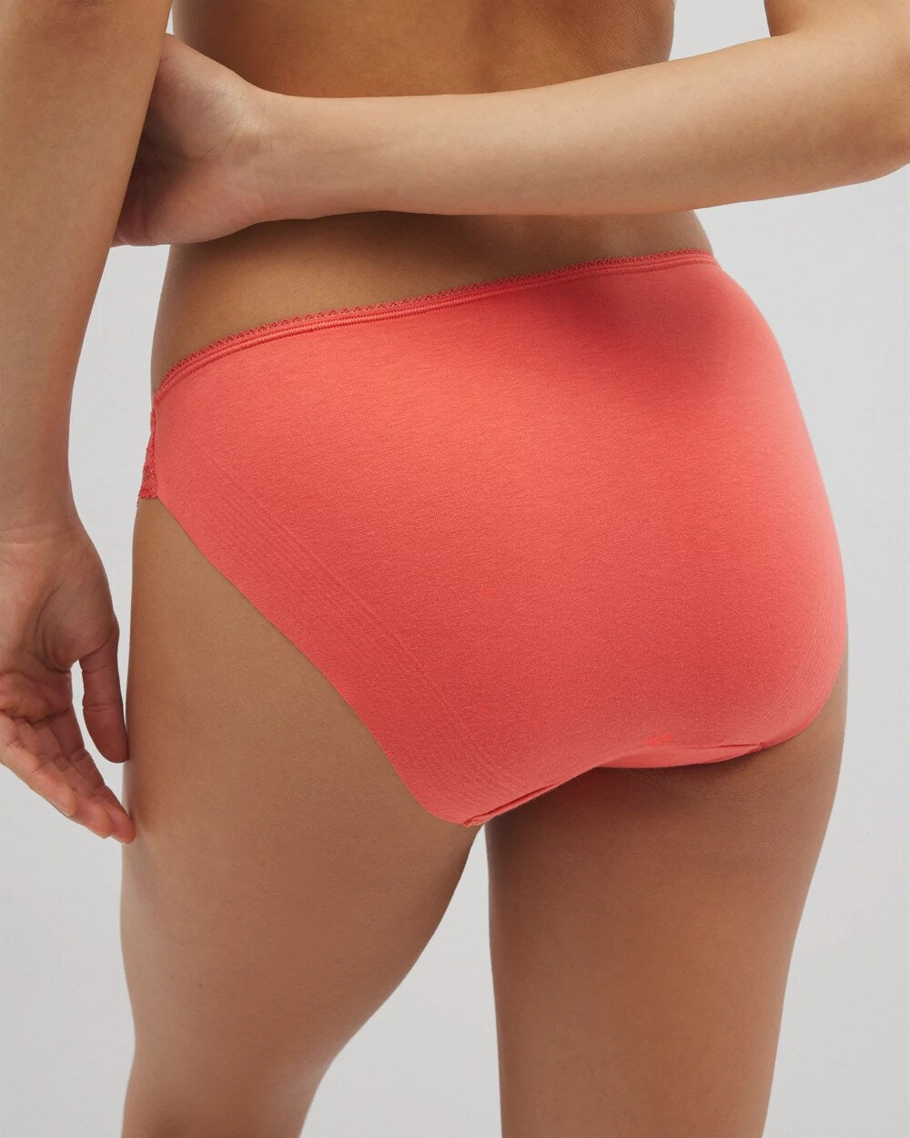 Cotton Blend Bikini Panty with Lace - Soma