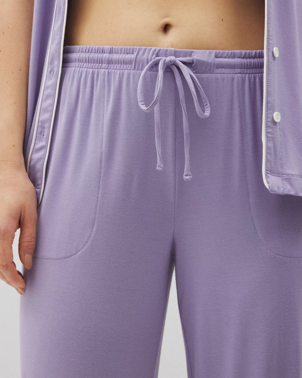 Solid Piped Crop Pajama Pant - Soma