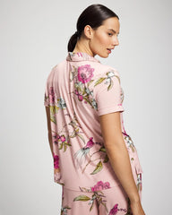 Printed Short Sleeve Notch Collar - Soma