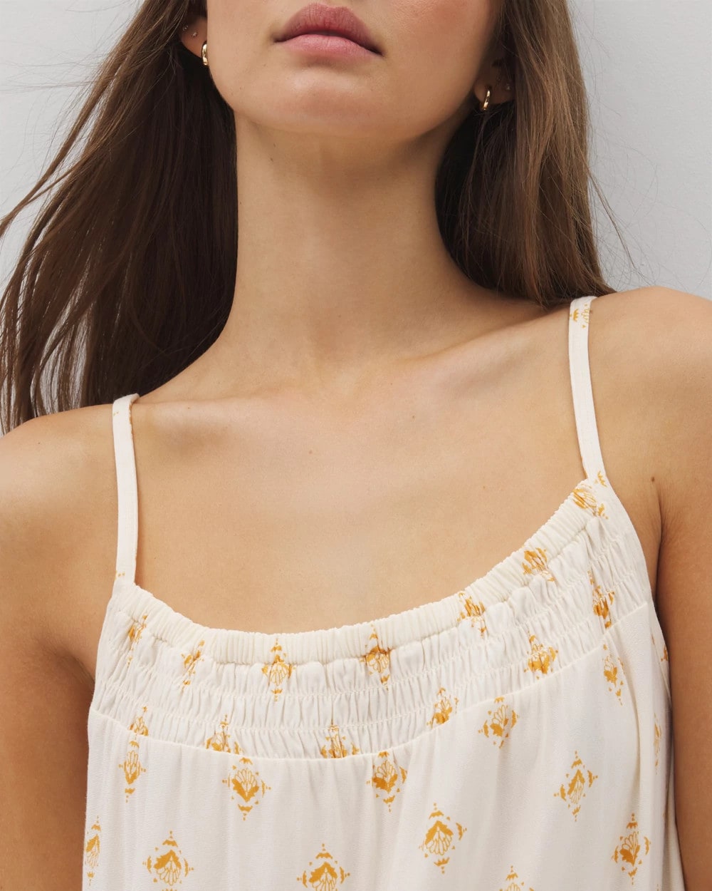 Smocked Neck Chemise - Soma
